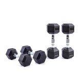 2.5kg LIVEPRO Professional Rubber Hexagon Dumbbells